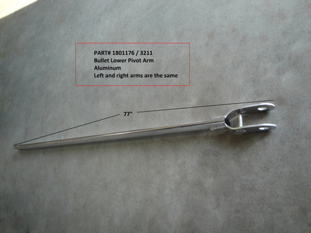 Bullet Lower Pivot Arm Weldment, Aluminum, left and right arms are the same (20-3211/1801176)