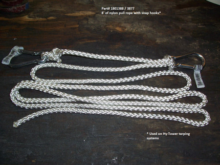 Hy-Tower Nylon Rope Assembly - 5/16" x 8", with snap hooks (20-3877/1801388)