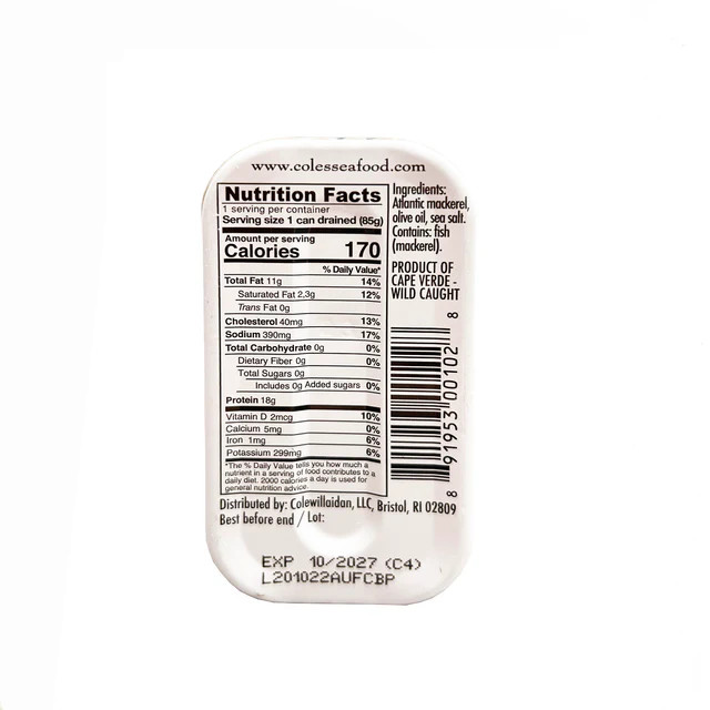 Wild Mackerel Packed in Olive Oil