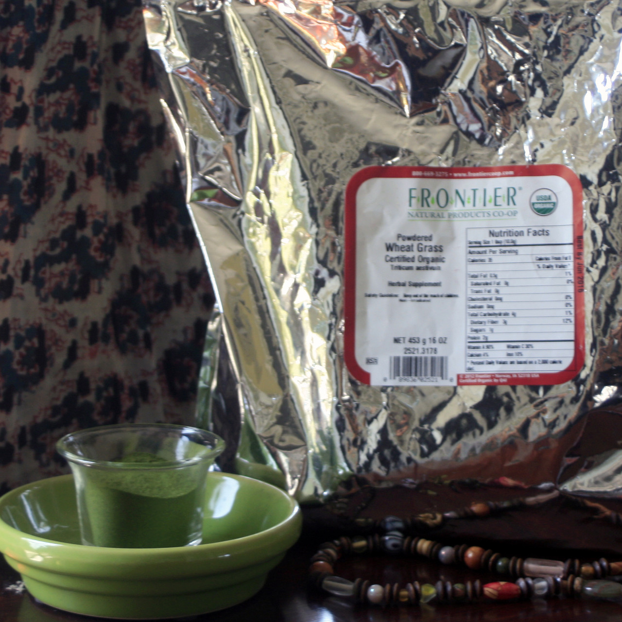 023007 - Organic Wheat Grass Powder 1 lb Bag