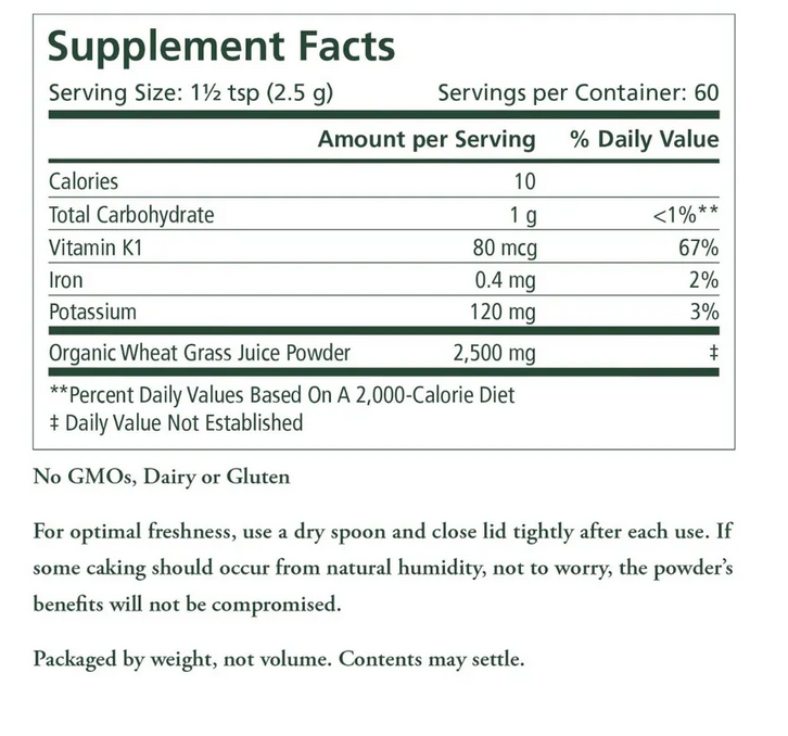 Organic Wheat Grass Juice