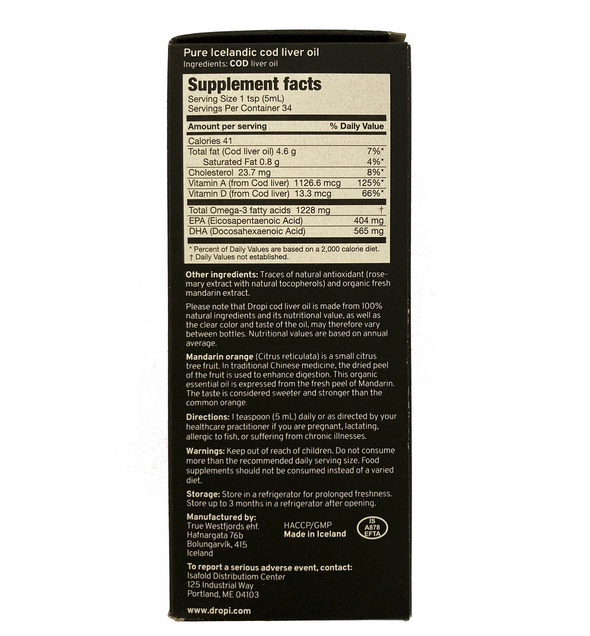 Clean Icelandic Cod Liver Oil with Organic Mandarin Extract