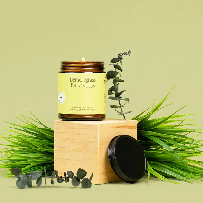 Lemongrass Eucalyptus Beeswax Candle