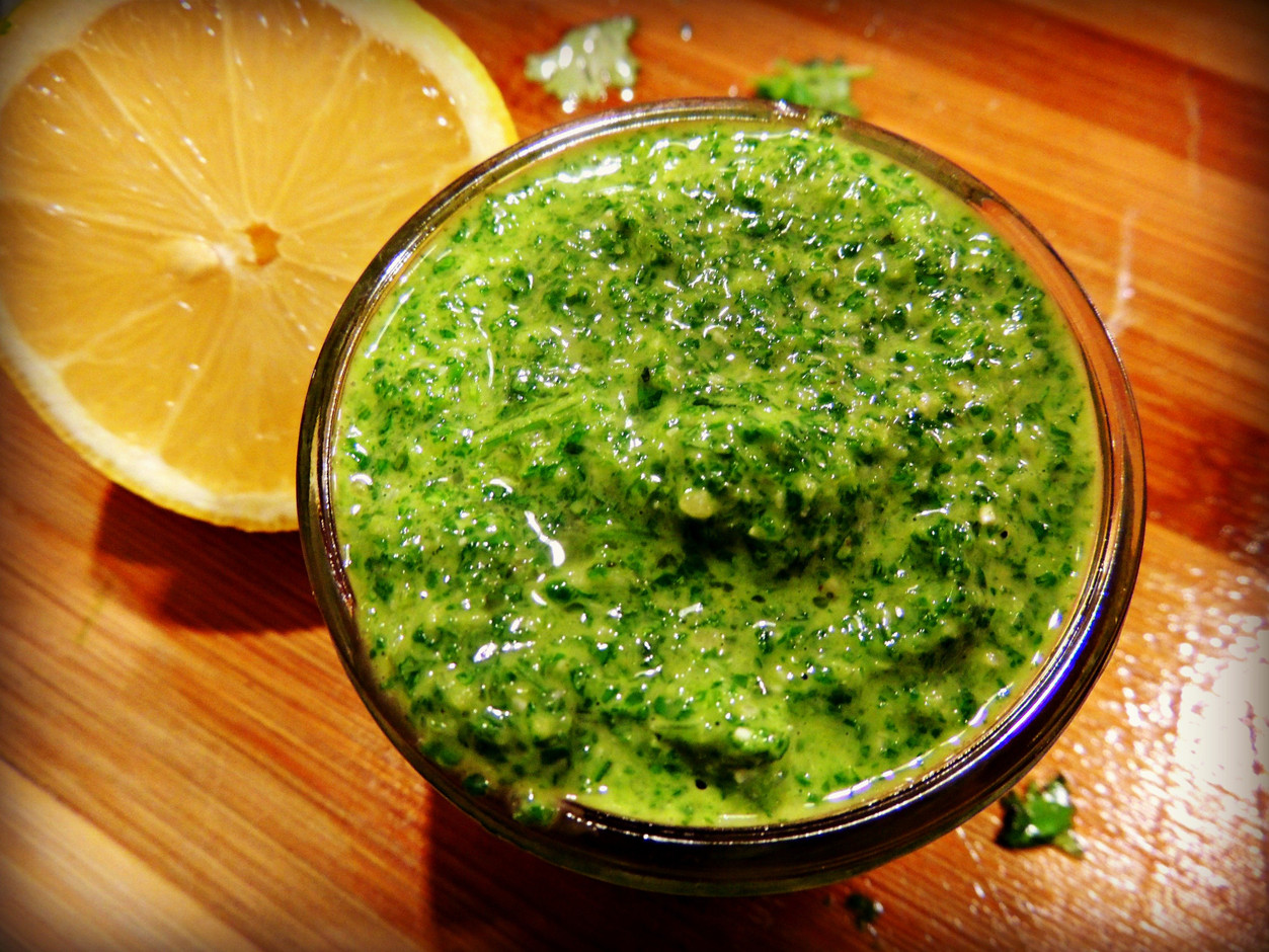 Delicious and Detoxifying Cilantro Pesto with Unfiltered Olive Oil