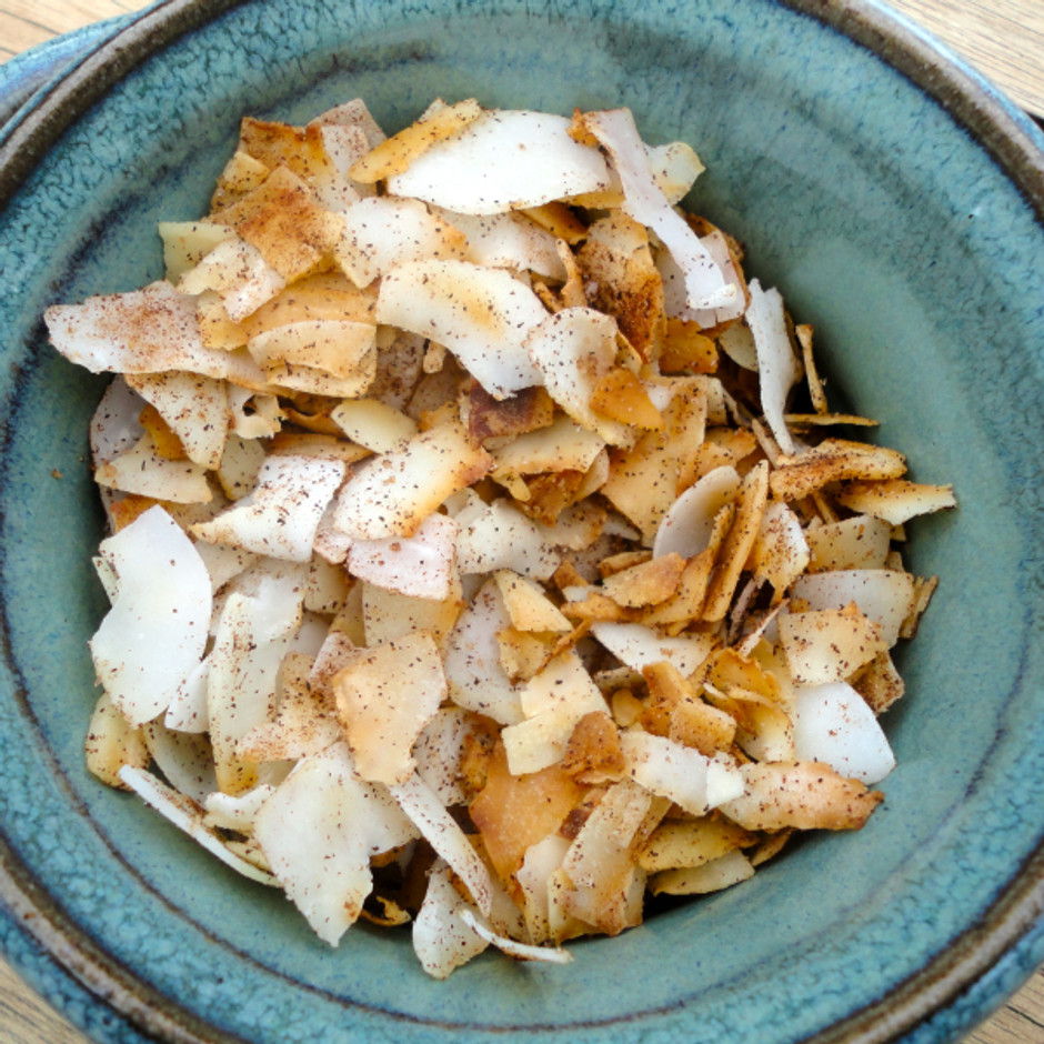 Easiest Snack Food Ever: Spiced Organic Coconut Chips