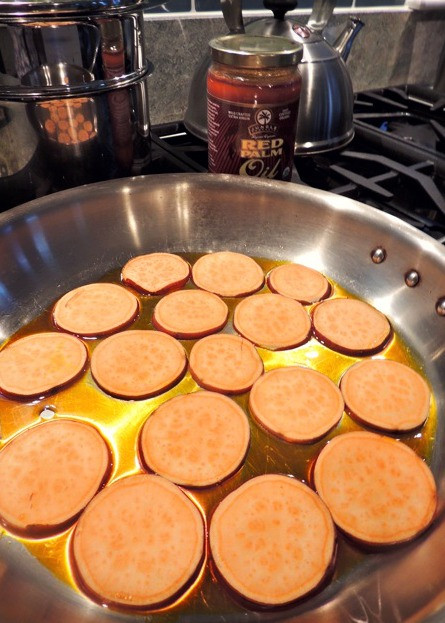 Simple Sweet Potato Fries in Red Palm Oil