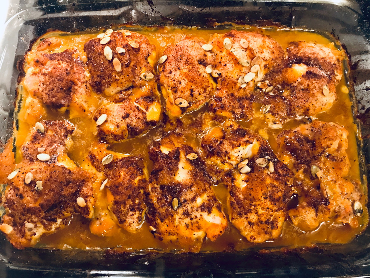 Savory Pumpkin Coconut Crusted Chicken