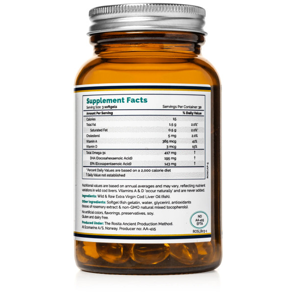 Rosita ExtraVirgin Cod Liver Oil Radiant Life