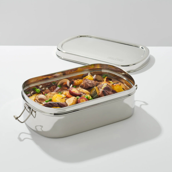 Large Stainless Steel Container with a Lid & Clips Large Stainless Steel Container with a Lid & Clips