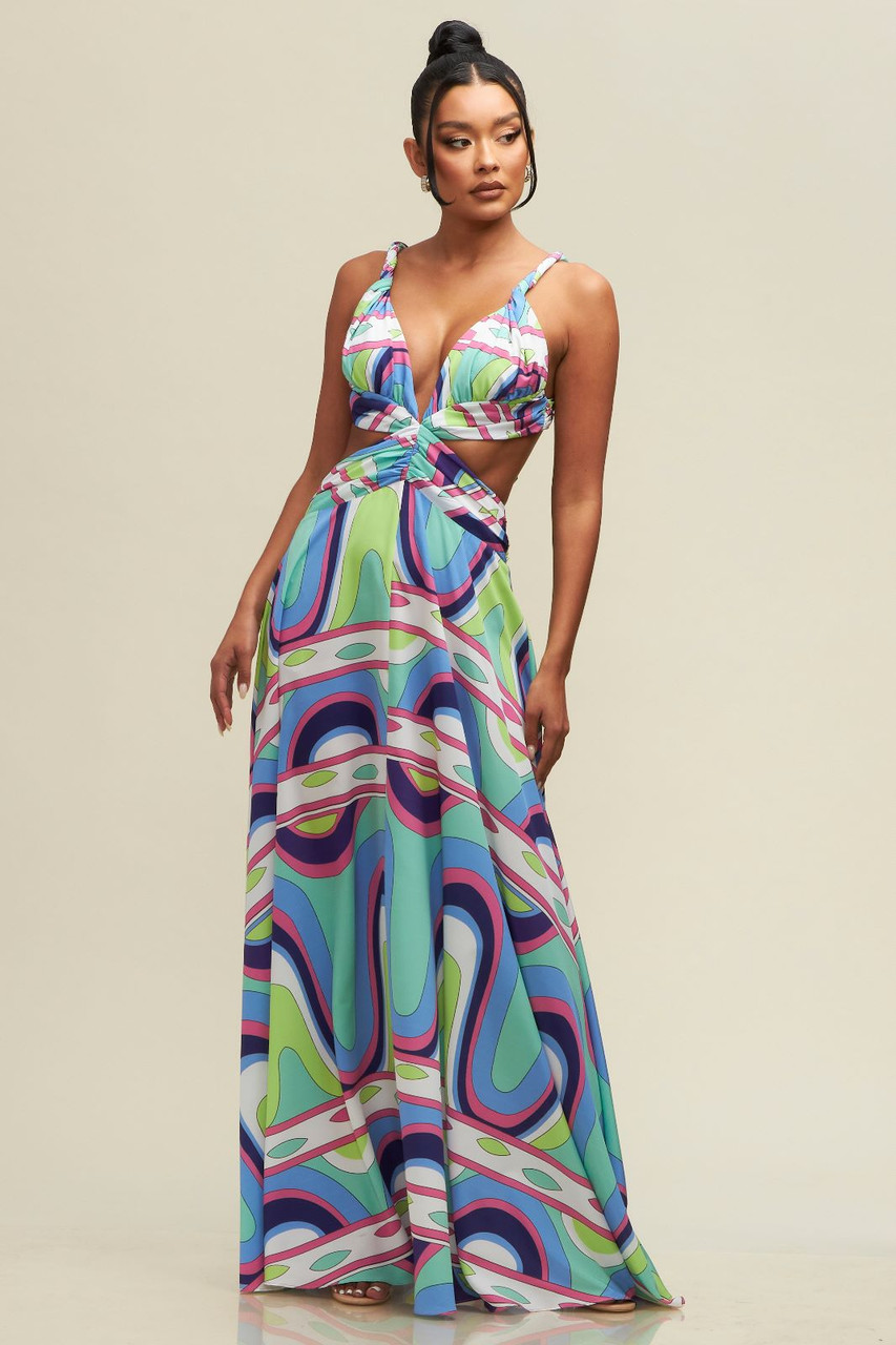 LUXXEL RETRO BRAIDED MAXI DRESS LUXXEL RETRO BRAIDED MAXI DRESS