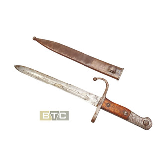 Turkish M1890 WW1 Bayonet with Scabbard - Hooked Quillion