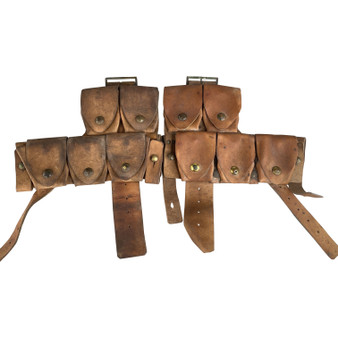 Cartridge Carriers Set,  Australian WW1 P1915 Leather Equipment  - Original