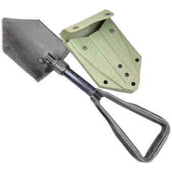 Trifold Entrenching Tool with Carrier, US Army GI Issue - Original Ames 1975