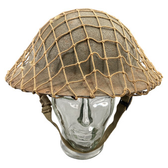 Steel Helmet & Khaki Camo Net , Australian WW2 Army - Original