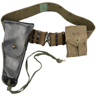 Holster Set, US M1911 Leather 45, LC-1 Belt & Mag Pouch - Original