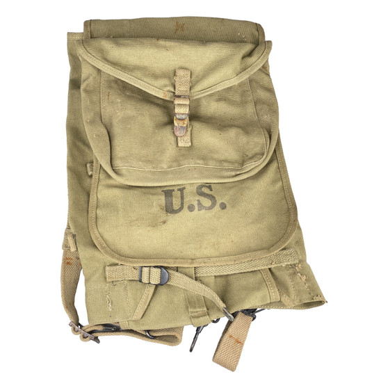 Backpack/Haversack, US Army, Khaki, WW2 M1928 - 1942 - Original Backpack/Haversack, US Army, Khaki, WW2 M1928 - 1942 - Original
