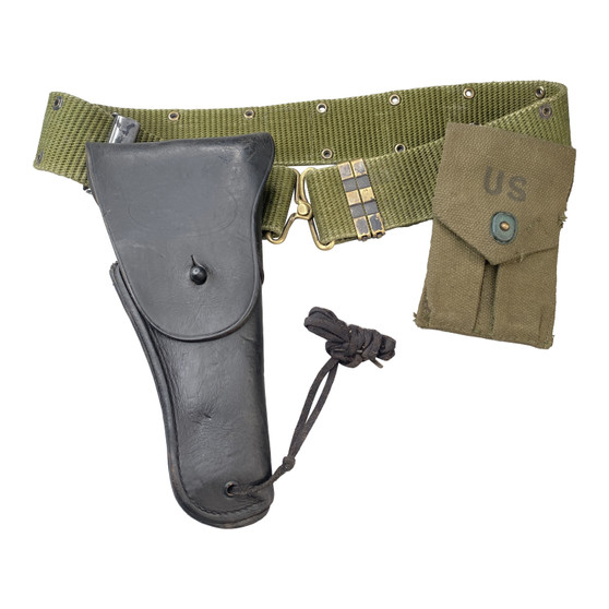 Holster Set, US M1911 Leather 45 , LC-1 Belt & Mag Pouch - Original