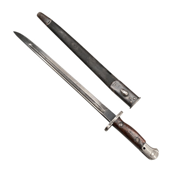 Bayonet & Scabbard, British WW1 P1907 .303  - Sanderson 1918