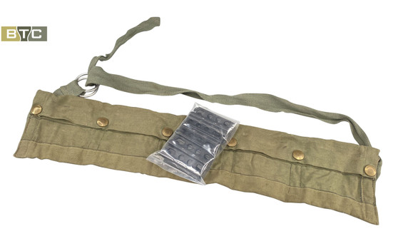 Stripper/Charger Clips x 10  & Jungle Green Bandolier For Lee Enfield SMLE 303  Rifle 5rd - Unissued