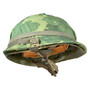 US Army Steel Combat Helmet, Vietnam War M1C Parachutist with Liner & Mitchell Cover - Original