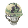 Helmet, US M1 Combat with Liner & Woodland  Camo Cover  -  Original 1973