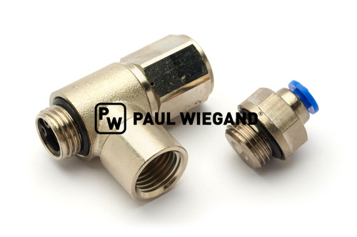 Steckverschraubung Schmidt SK650 Rückschlagventil Pneumatikzylinder G1/4"x 4 gewinkelt entsperrbar  (63800090)
