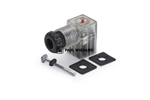 Ventilstecker inklusive LED "Hirschmann" DIN/ISO 43650/4400 b: 15 2-polig + PE 24VDC Typ"C" (61034507)