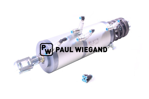 Pneumatikzylinder Faun Viatec Viajet 6-7 mit Druckfeder Seitenbesen "Ausfahren" KS: 25 Hub: 50/75 2-stufig (61032299)
