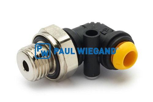 Steckverschraubung Otto UK Continental Pneumatikanlage Behälterrückhaltung G1/4x 6 gewinkelt  (15010053)