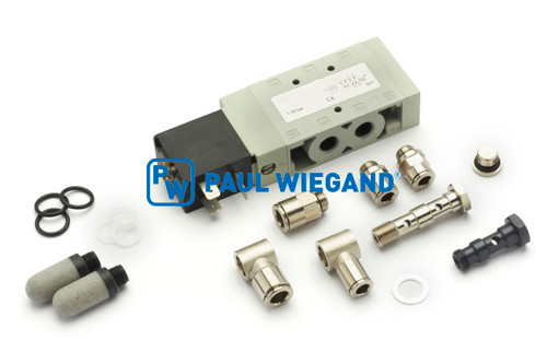 Wegeventil Bucher Municipal TAZ/TSZ inklusive Magnetspule Pneumatikanlage 24VDC 5/2 Wege 0-10bar (68094005)