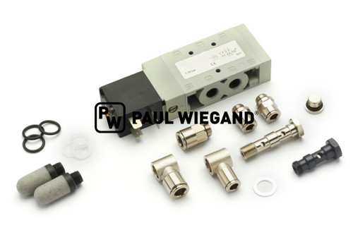 Wegeventil Bucher Municipal TAZ/TSZ inklusive Magnetspule Pneumatikanlage 24VDC 5/2 Wege 0-10bar (68094005)
