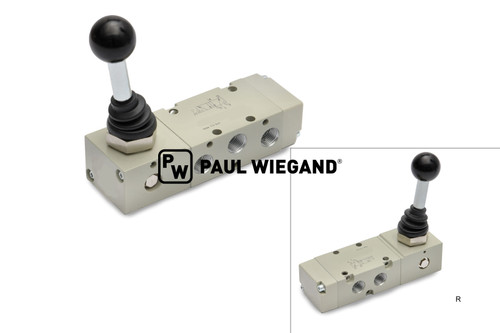 Pneumatikventil Bucher Municipal TAZ/TSZ mit Handhebel Laubsieb 5/2 Wege  (68900500)