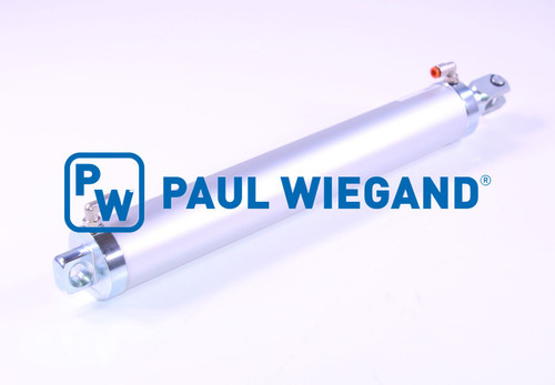 Pneumatikzylinder Bucher Municipal Cityfant 60/6000 Kehrgutbehälter Laubsieb komplett G1/8" / M12x1,25 KD: 50 KS: 20 Hub: 310 EBM: 459 doppeltwirkend  (68066054)