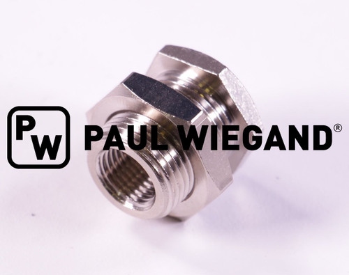 Reduzierung Johnston Druckbegrenzungsventil Pneumatikanlage Verteilerkasten G1/4" - M20x1,5 vernickelt (67800194)