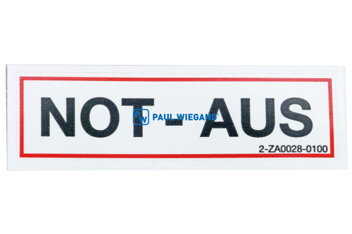 Aufkleber HS Fahrzeugbau Frontlader "NOT-AUS" (05018581)