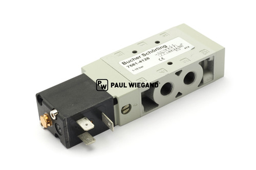 Wegeventil Bucher Municipal TAZ/TSZ inklusive Magnetspule Motorstop 24VDC 5/2 Wege 0-10bar (68900067)