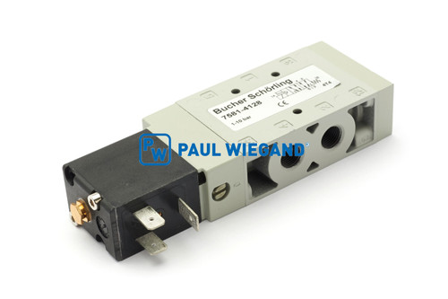 Wegeventil Bucher Municipal TAZ/TSZ inklusive Magnetspule Motorstop 24VDC 5/2 Wege 0-10bar (68900067)