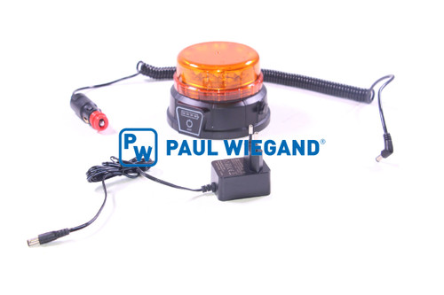 Doppelblitz LAP Blitzleuchte mit Magnetfuß LED Akku 12/24VDC orange (85010046)