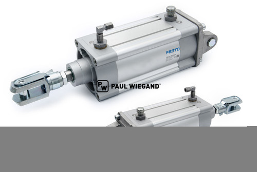 Pneumatikzylinder Bucher Municipal Omnifant 80/8000 mit Gabelkopf Besenaufnahme Kehrwalze  (68082005)