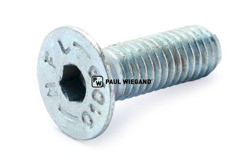 Countersunk screw with hex socket and lever tab, mounting plate, M5x16, galvanized, 10.9 (05050603)