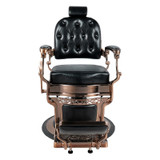 Broad Barber Chair Black Brushed Copper Frame
