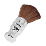 Silver Round Neck Dust Brush Brown Bristle