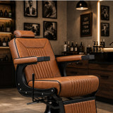 Layth Barber Chair Black Frame - Tan A703