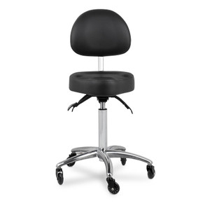 Edd Stool with Back Rest Black