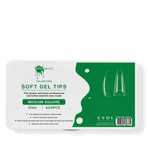 gellybean soft gel tips medium square clear pc