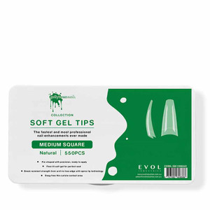 gellybean soft gel tips medium square natural pc