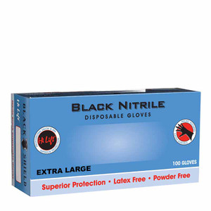 black shield nitrile gloves extra large PCS black nitrile gloves
