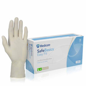 Medicom SafeBasics Easy Fit Gloves Latex Powder Free -100pcs- Large