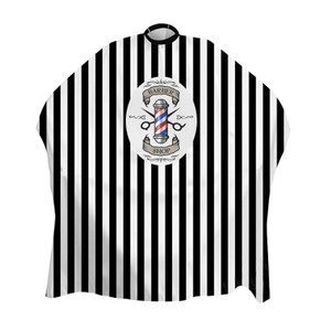 Dincer Star Barber Cape Black with White Stripe Barber Pole Shop Dincer Star Barber Cape Black with White Stripe Barber Pole Shop