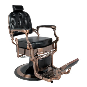 Broad Barber Chair Black Brushed Copper Frame
